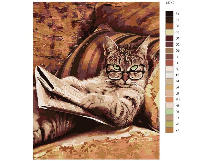 Картина по номерам «Кот учёный» — картинка 2