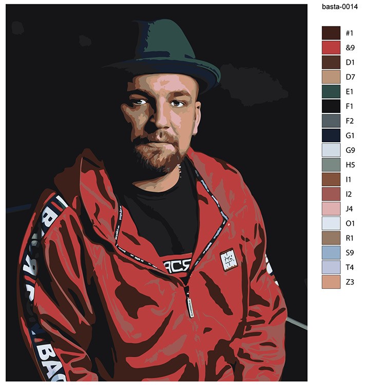 Картина по номерам «Рэпер Баста Василий Вакуленко 14» — картинка 2
