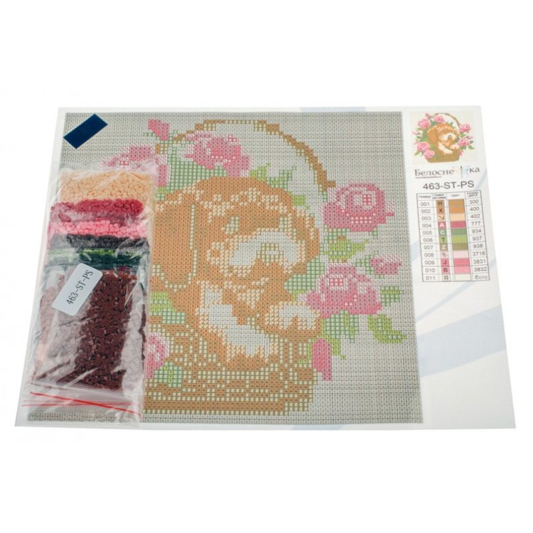 Алмазная вышивка «Щенок в корзинке» — картинка 3