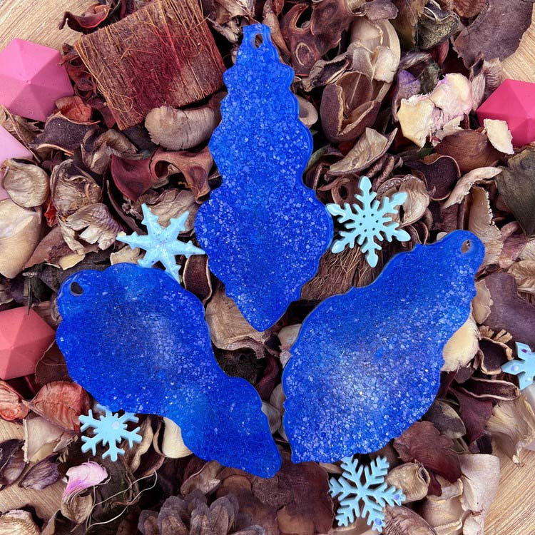 Силиконовый молд - Кристаллические елочные игрушки №2, 16x12см, 1 молд — картинка 2