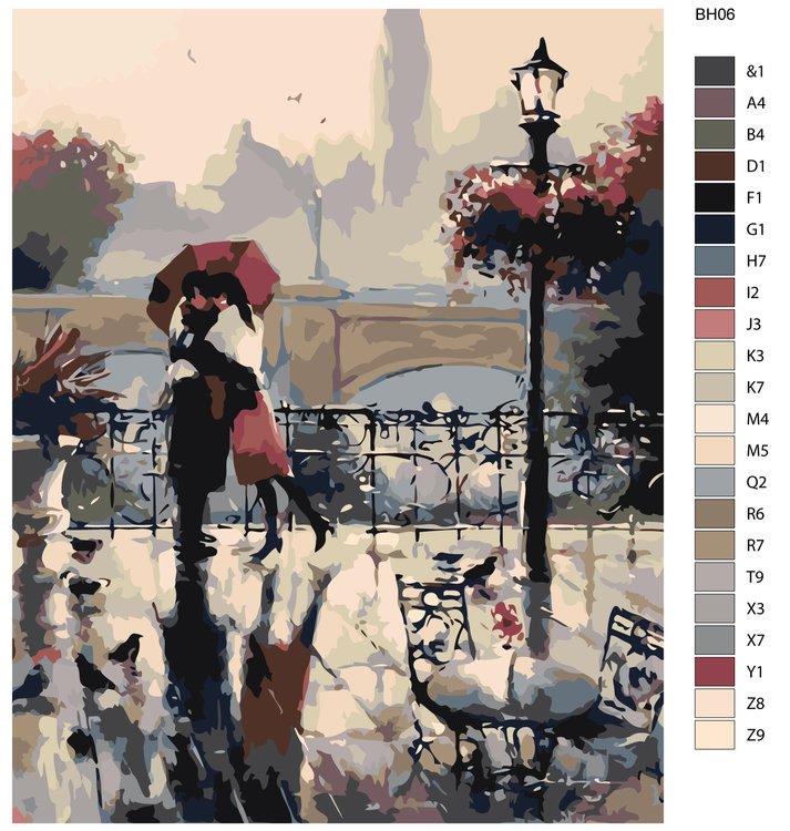 Картина по номерам «Романтическое объятие» — картинка 2