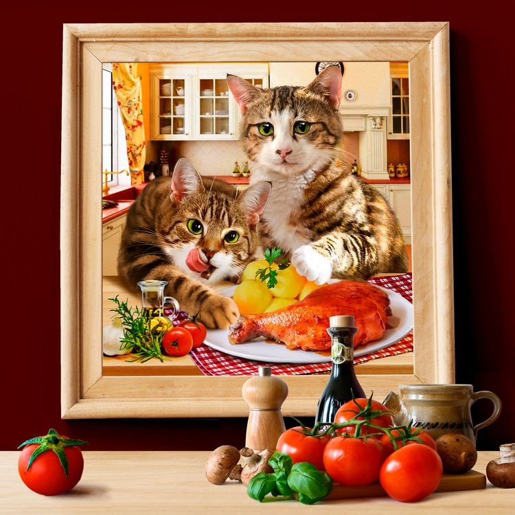 Алмазная вышивка «Коты-воришки» — картинка 2