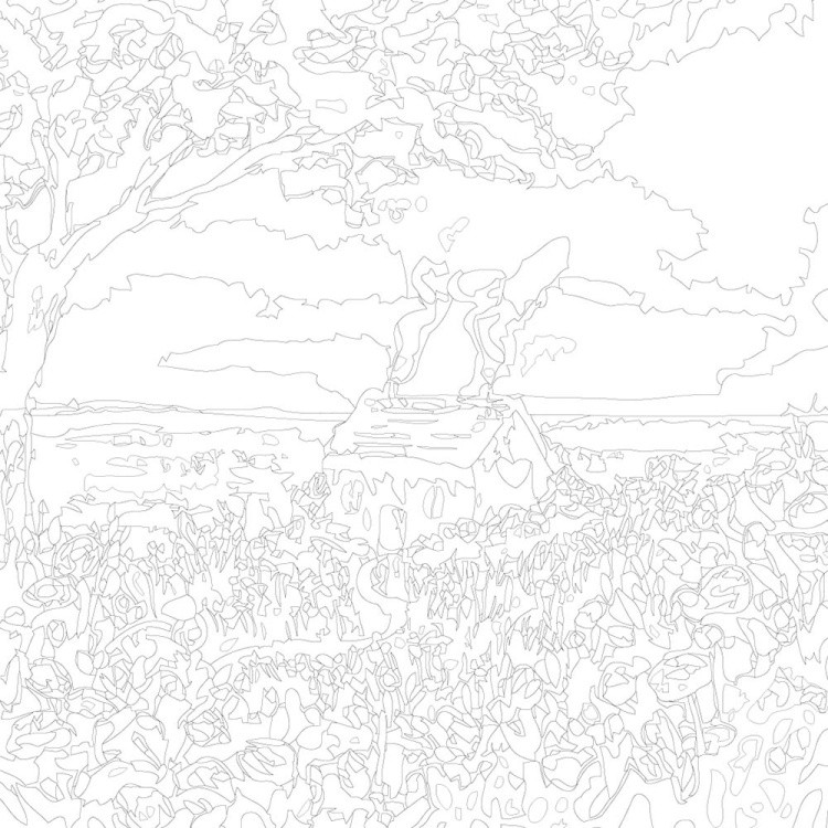 Картина по номерам «Пейзаж: домик у моря и цветы, романтика» — картинка 3