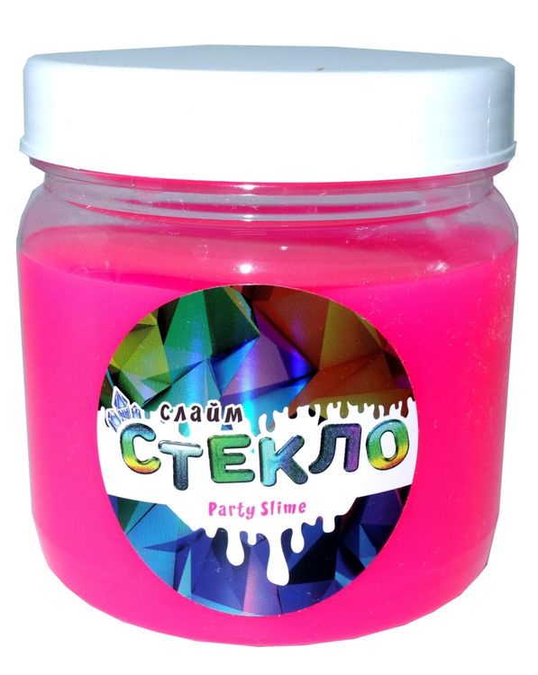 Слайм Стекло серия Party Slime, розовый неон, 400 гр
