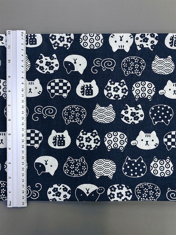 Ткань льняная, 1 м x 150 см, 140 г/м², цвет: синий, принт, TBY — картинка 6