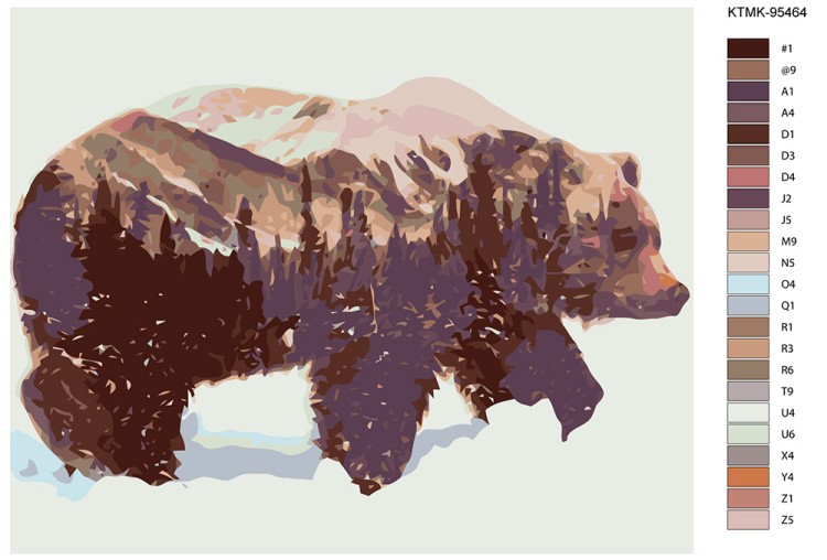 Картина по номерам «Медведь» — картинка 2