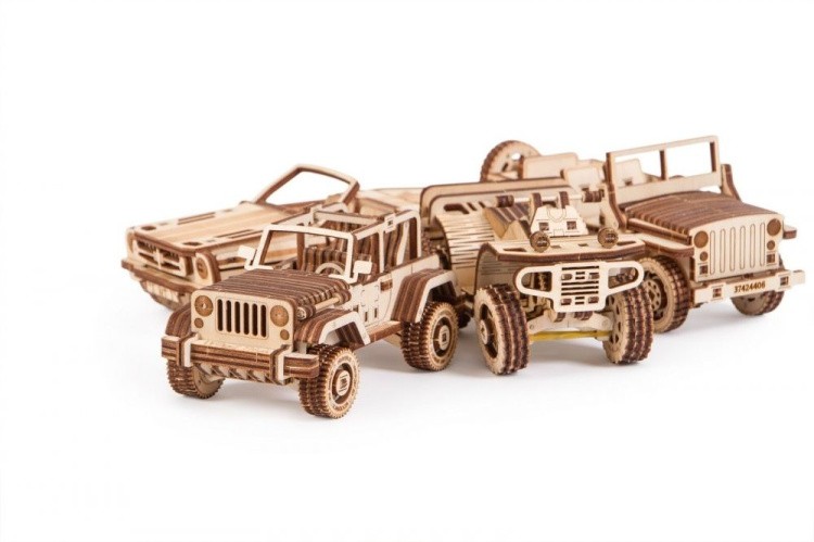 Механический 3D-пазл из дерева Набор машинок, Wood Trick
— картинка 8