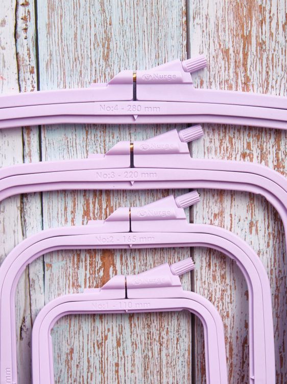 Пяльцы пластиковые прямоугольные с винтом №3, 22х19,5 см Nurge — картинка 4