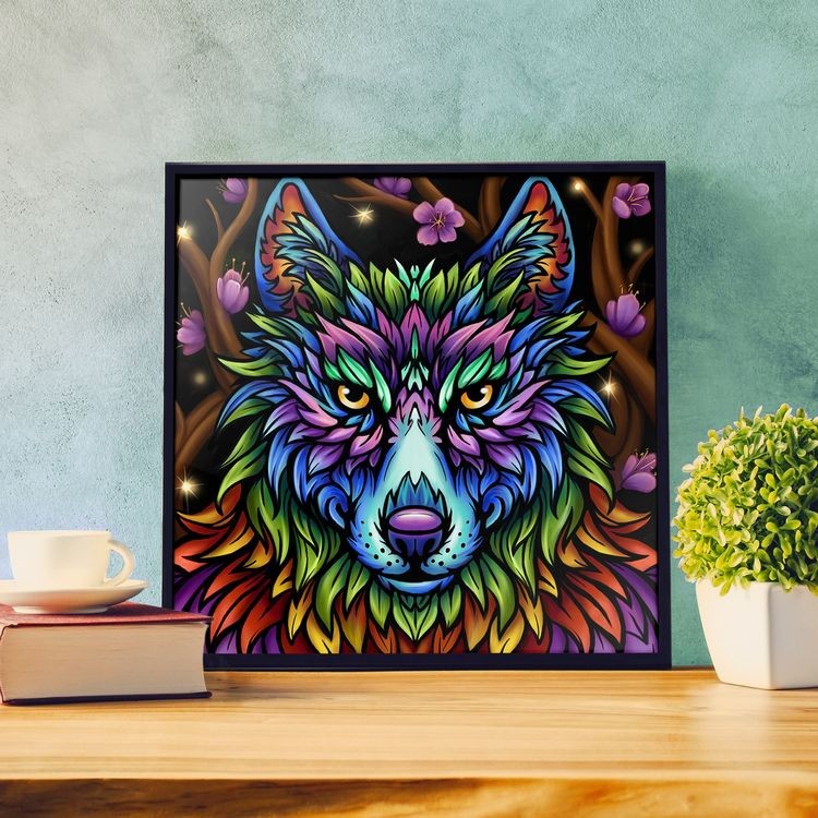 Алмазная вышивка «Радужный волк» — картинка 2