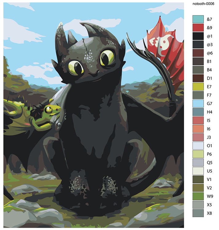 Картина по номерам «Как приручить дракона: Беззубик 40х50» — картинка 2