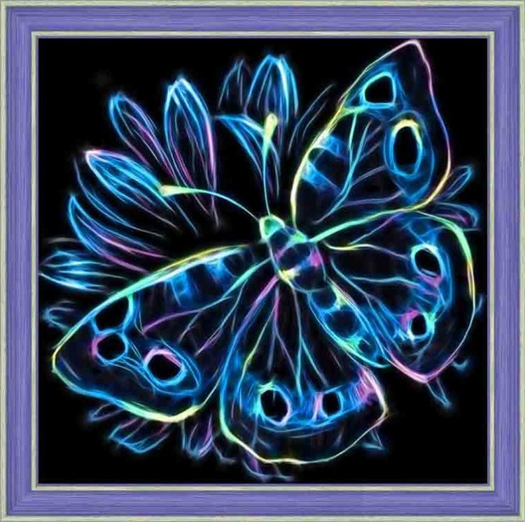 Алмазная вышивка «Неоновая бабочка»