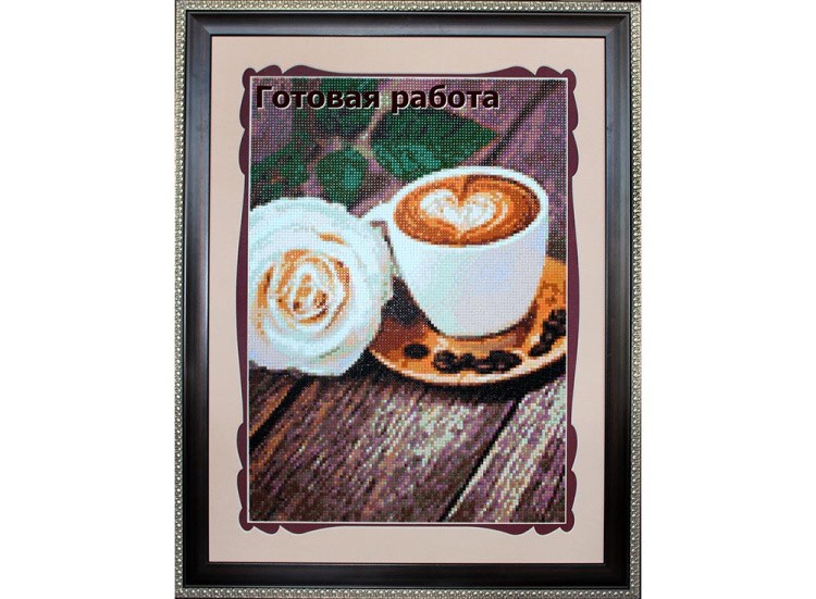 Алмазная вышивка «Кофе и роза» — картинка 4