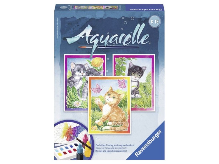 Картина акварелью по контурам «Котята» — картинка 5