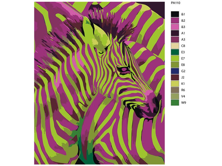 Картина по номерам «Зебры поп-арт» — картинка 2