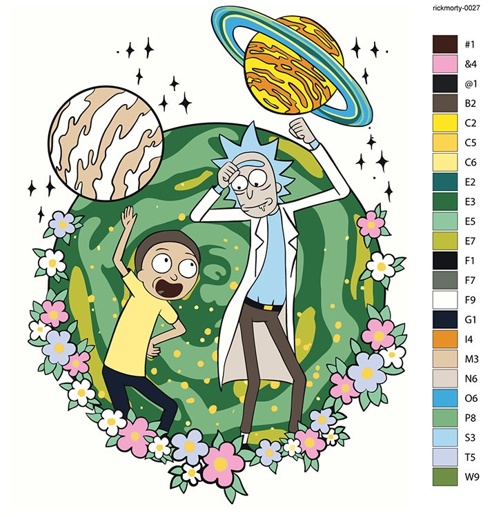 Картина по номерам «Рик и Морти Rick and Morty: Космос арт» — картинка 2
