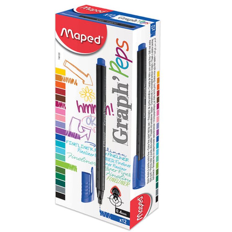 Ручка капиллярная (линер) MAPED «Graph' peps», синяя — картинка 2