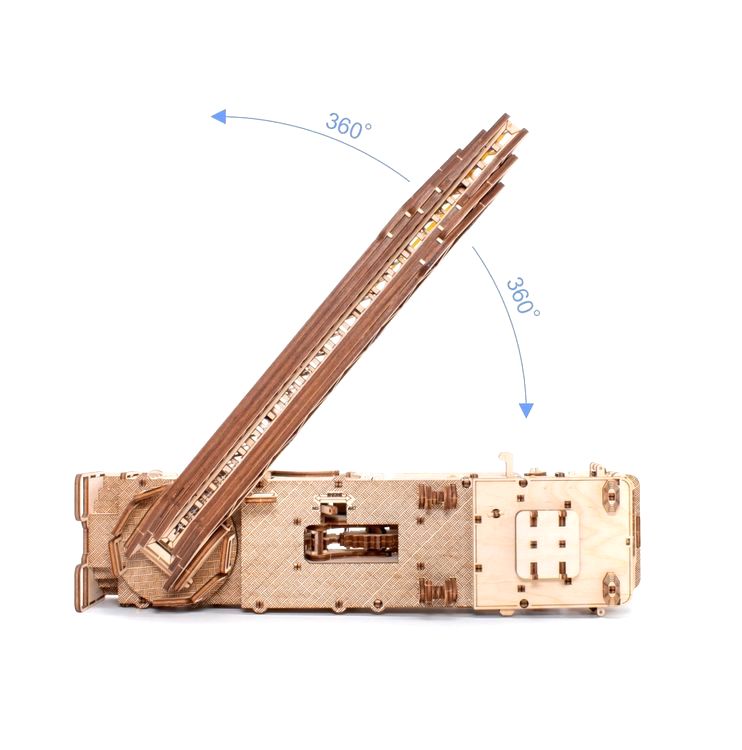 Сборная модель деревянная 3D EWA «Пожарная машина с лестницей» — картинка 6