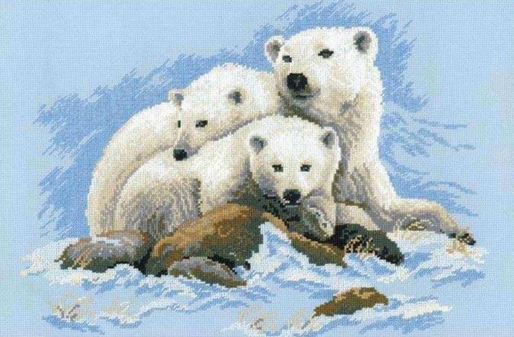 Набор для вышивания «Белые медведи»