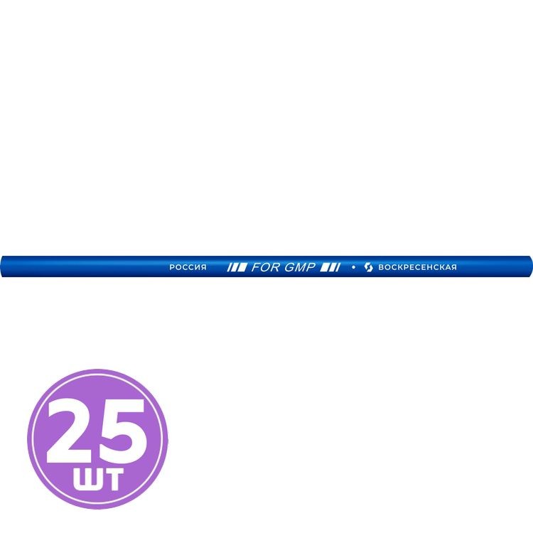 Карандаш для письма по стеклу, металлу, пластику «For GMP», 2М (2B), незаточенные, 25 шт., цвет: синий, ВКФ