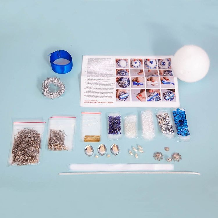 Набор для творчества «Новогодний шар из пайеток. Синий иней», Волшебная мастерская — картинка 2