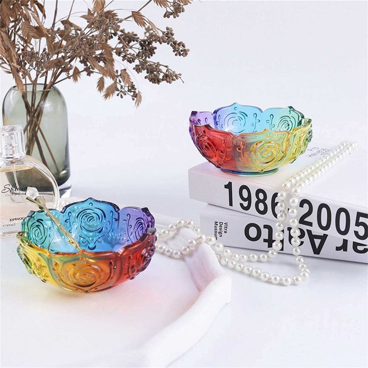 Силиконовый молд - Миска с цветами, d11см 1 шт. — картинка 3