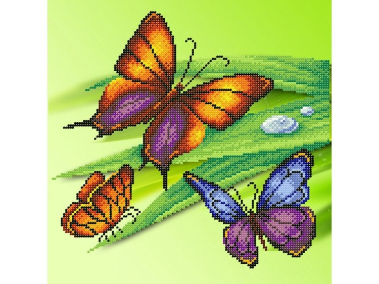 Рисунок на габардине «Трио бабочек»