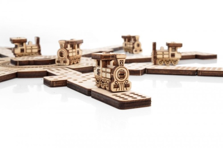 Сборная деревянная настольная игра 3D EWA Домино Мексиканский поезд — картинка 3