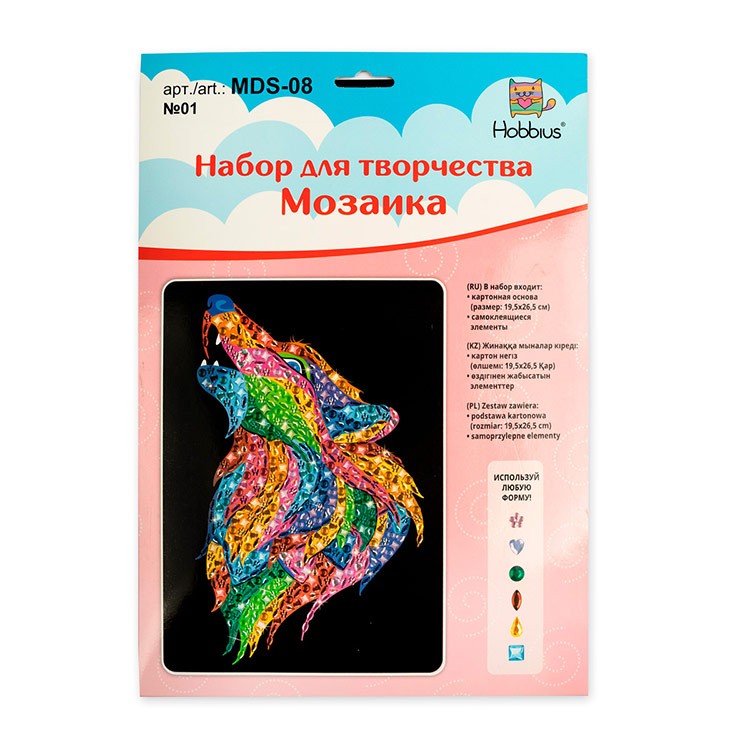 Набор для творчества «Мозаика. Единорог», 19,5x26,5 см, Hobbius — картинка 2