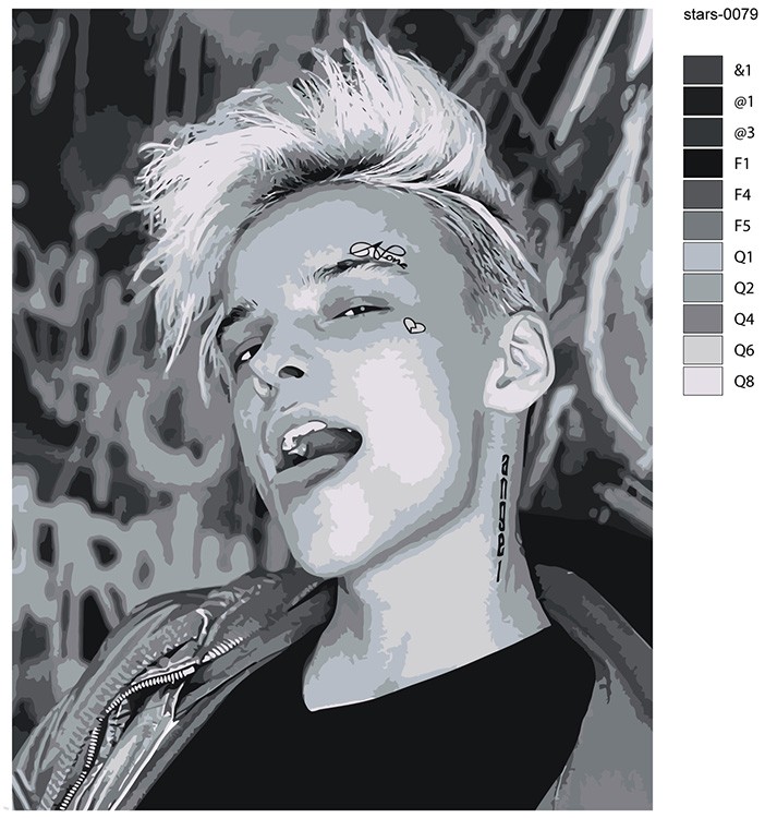 Картина по номерам «Блогер и музыкант Егор Шип: чб селфи» — картинка 2