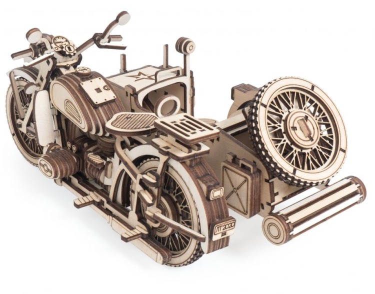 Конструктор из дерева «Мотоцикл с коляской», Армия России — картинка 3