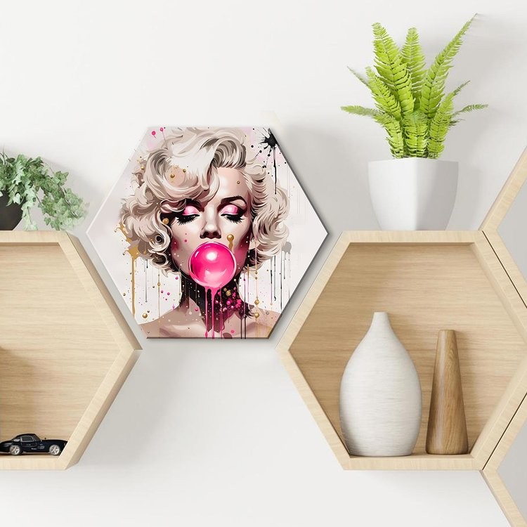 Картина по номерам с кристаллами из хрусталя Гексагон «Мэрилин Монро» — картинка 2