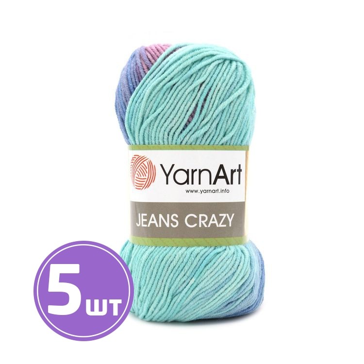 Пряжа YarnArt Jeans Crazy (8203), мультиколор, 5 шт. по 50 г