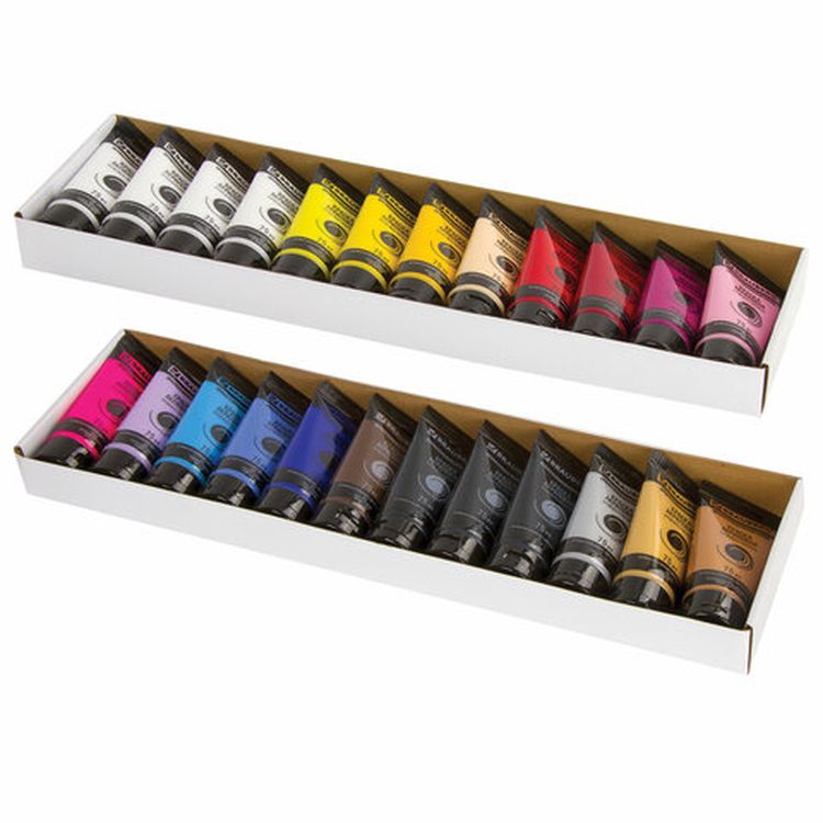 Краски акриловые художественные BRAUBERG ART CLASSIC, набор 24 шт, 19 цветов, в тубах 75 мл — картинка 2