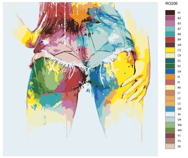 Картина по номерам «Девушка в шортах» — картинка 2