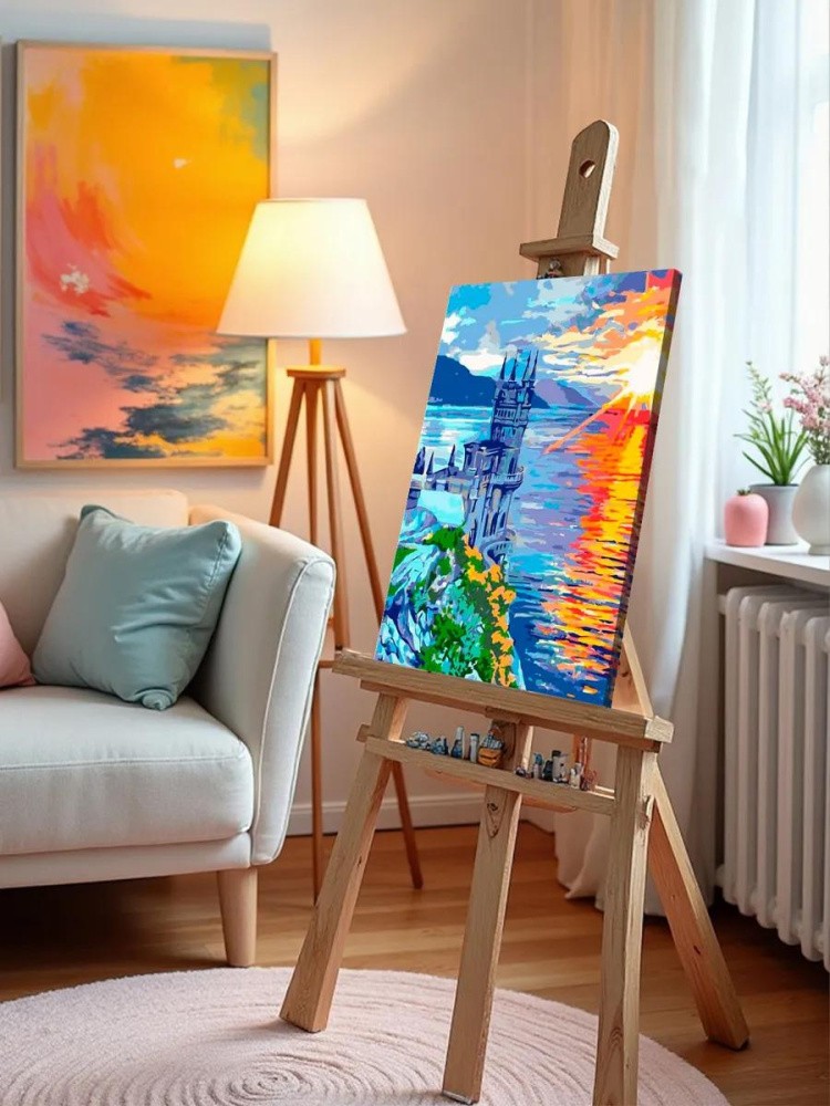 Картина по номерам «Рассвет над Ласточкиным гнездом» — картинка 9