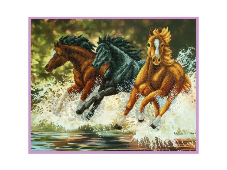 Набор для вышивания бисером «Бегущие лошади»