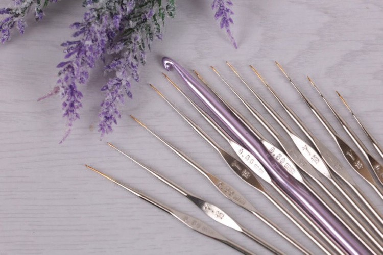 Крючки для вязания, сталь, d 1,15 мм, 12 см, 12 шт. в блистере, Gamma — картинка 3