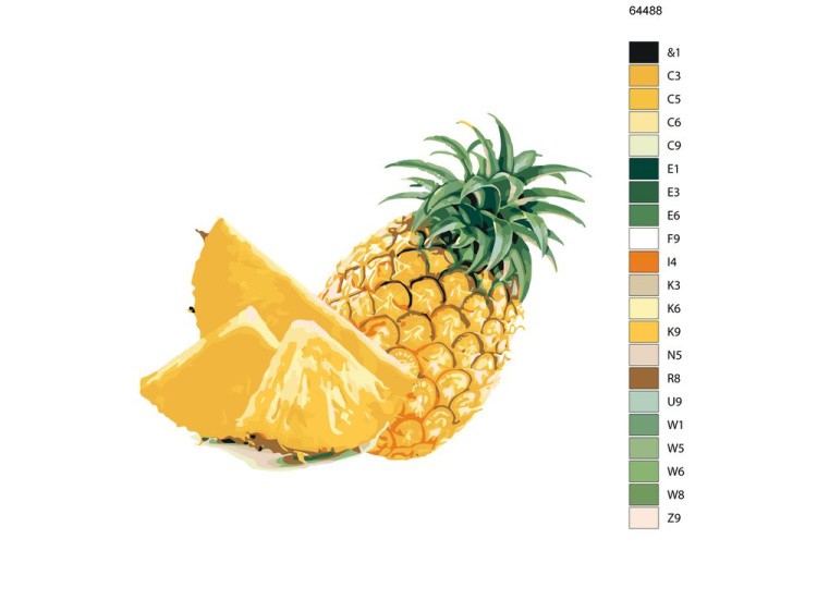 Картина по номерам «Сочный ананас» — картинка 2