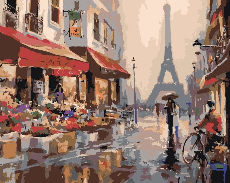 Картина по номерам «Улочки Парижа»