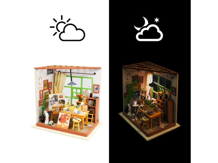 Набор для создания миниатюры (румбокс) «Мастерская художника» — картинка 4