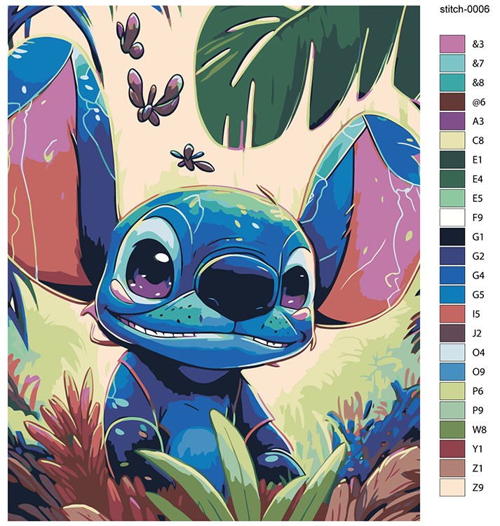 Картина по номерам «Стич в джунглях» — картинка 2