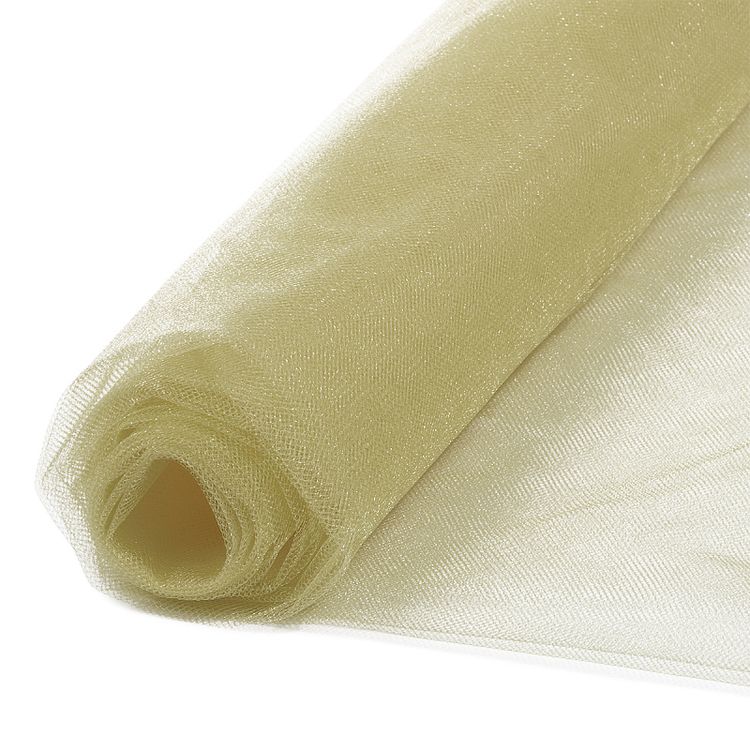 Фатин Kristal средней жесткости, блестящий, 5 м, ширина 300 см, цвет: льняной — картинка 4