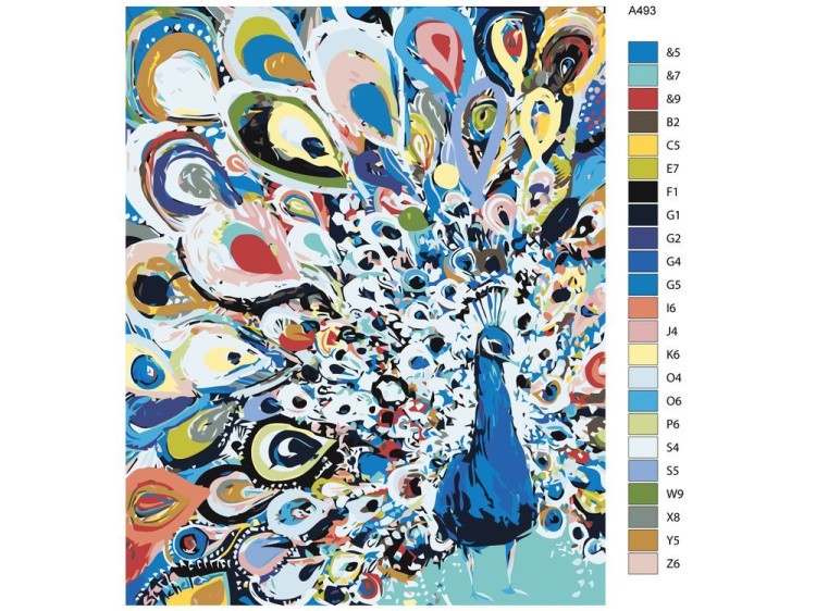 Картина по номерам «Цветастый павлин» — картинка 2