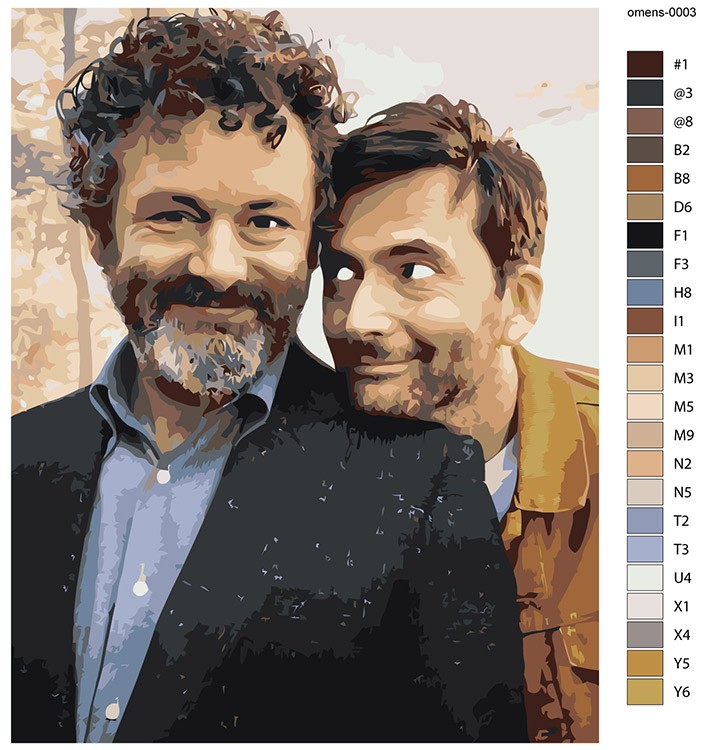 Картина по номерам «Благие знамения: Майкл Шин и Дэвид Теннант» — картинка 2