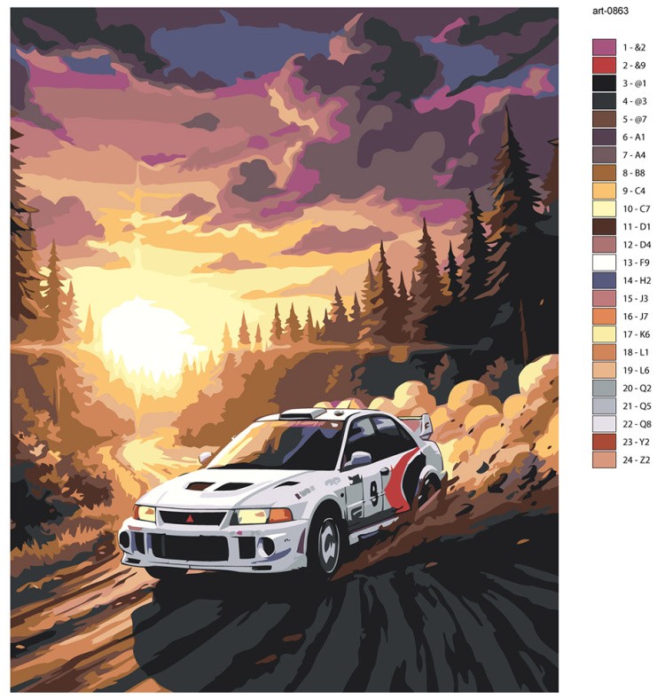 Картина по номерам Машина Mitsubishi Митсубиси лансер 6 — картинка 2