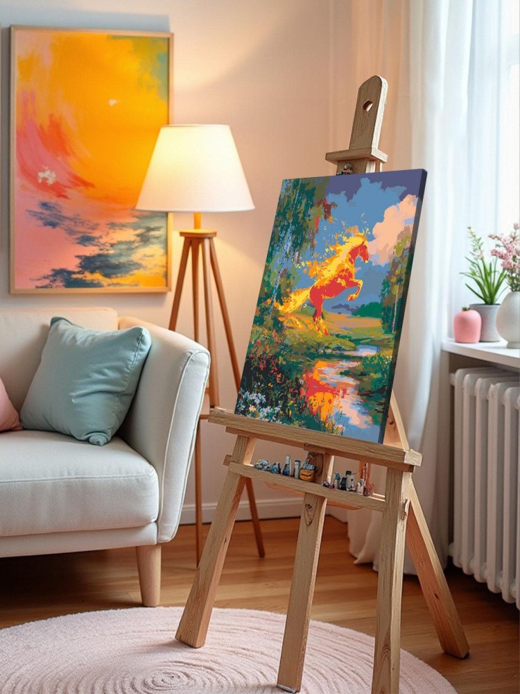 Картина по номерам Красная огненная лошадь Символ года — картинка 10