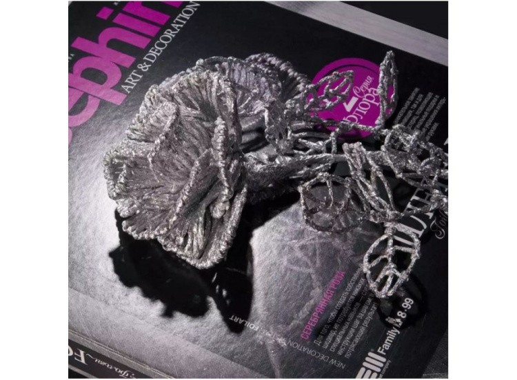 Плетение из фольги «Серебряная роза» — картинка 2