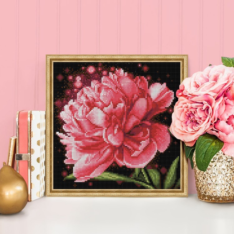 Алмазная вышивка «Сверкающий пион» — картинка 2