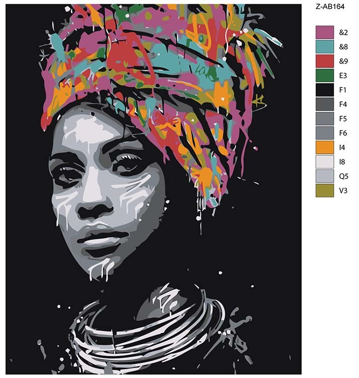 Картина по номерам «Африканская красавица» — картинка 2