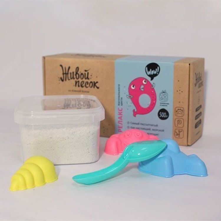 Живой Песок Релакс, 500 г с игрушками для игры — картинка 3